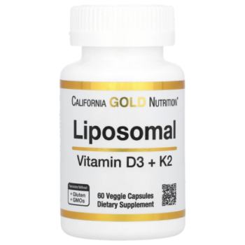California Gold Nutrition® Vitamin D3 + K2 (60 Veggie Capsules)